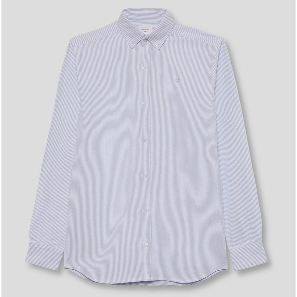 Camisa de Niño a Rayas Celeste: Manga Larga con Botones y Cuello Clásico, 100% Algodón | Color: Celeste | Street Monkey