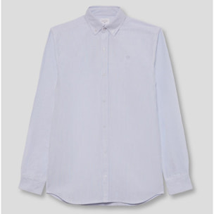 Camisa de Niño a Rayas Celeste: Manga Larga con Botones y Cuello Clásico, 100% Algodón | Color: Celeste | Street Monkey