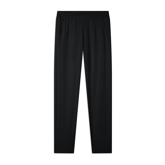 Pantaloni sportivi in viscosa con dettagli a costine