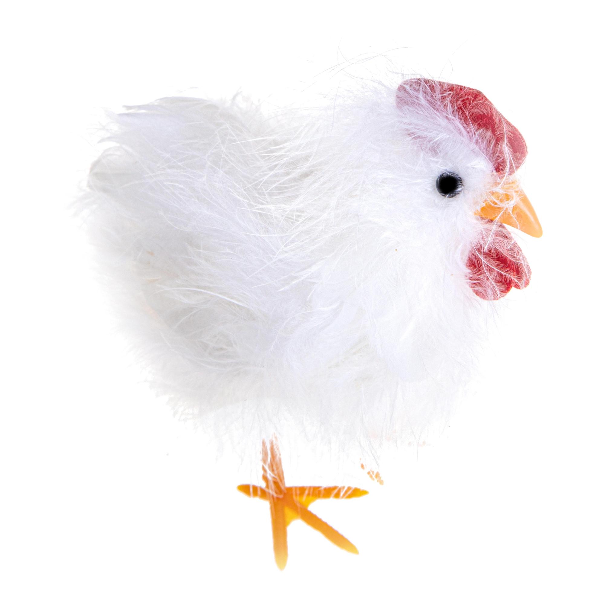 Gallina. Altezza 16 Cm - Pezzi 4 - 10X16X15cm - Colore: Bianco - Bianchi Dino - Soggetti Pasquali, Conigli, Galline, Pecore Ecc