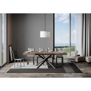 Mesa extensible 90x140/400 cm Famas Nogal estructura Antracita