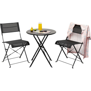 Table de jardin pliante Balcony 60cm noire Kare Design