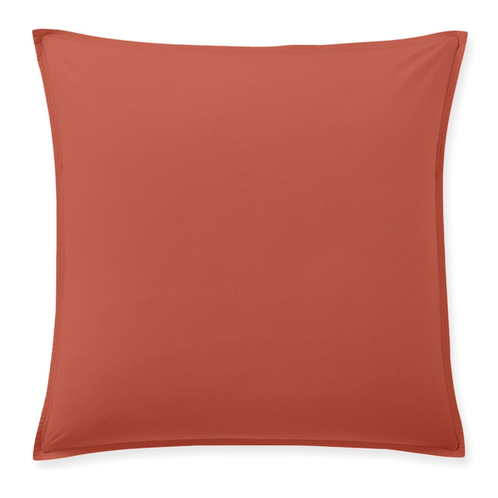 Paire de Taies d'oreiller percale de coton terre de sienne