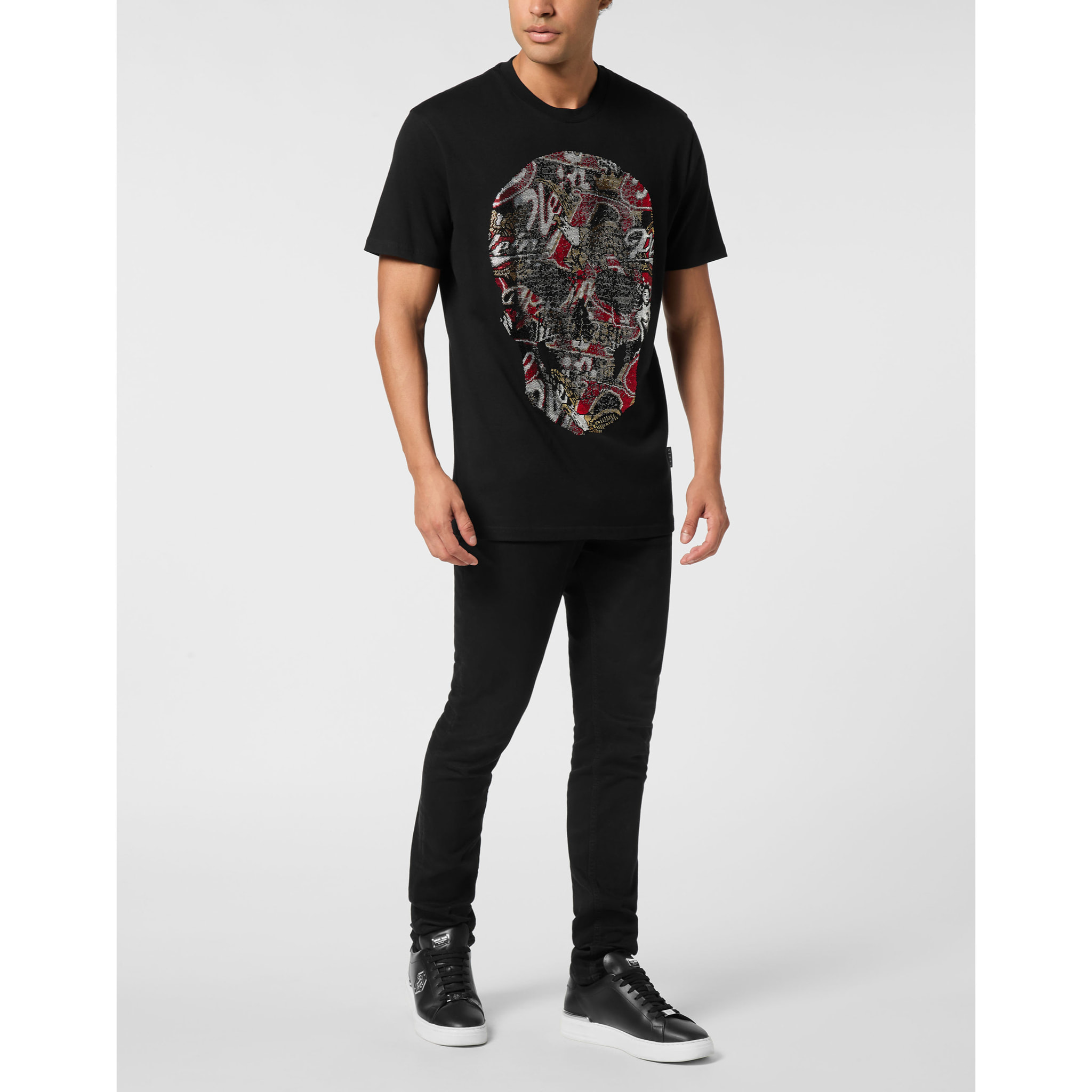 PHILIPP PLEIN Camiseta de cuello redondo y manga corta SKULL