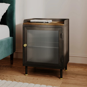 Table de chevet en métal gris métallisé - Gauthier