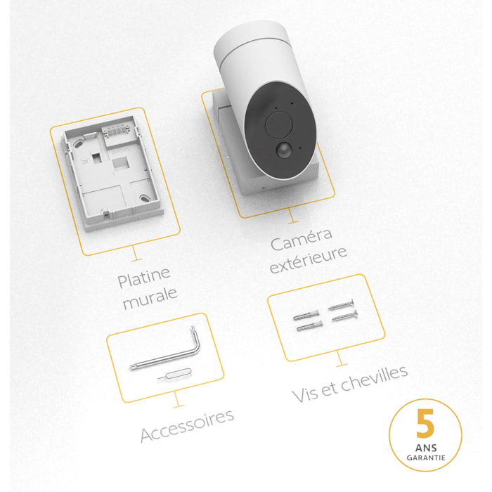 Outdoor Camera blanche - Caméra de surveillance extérieure wifi