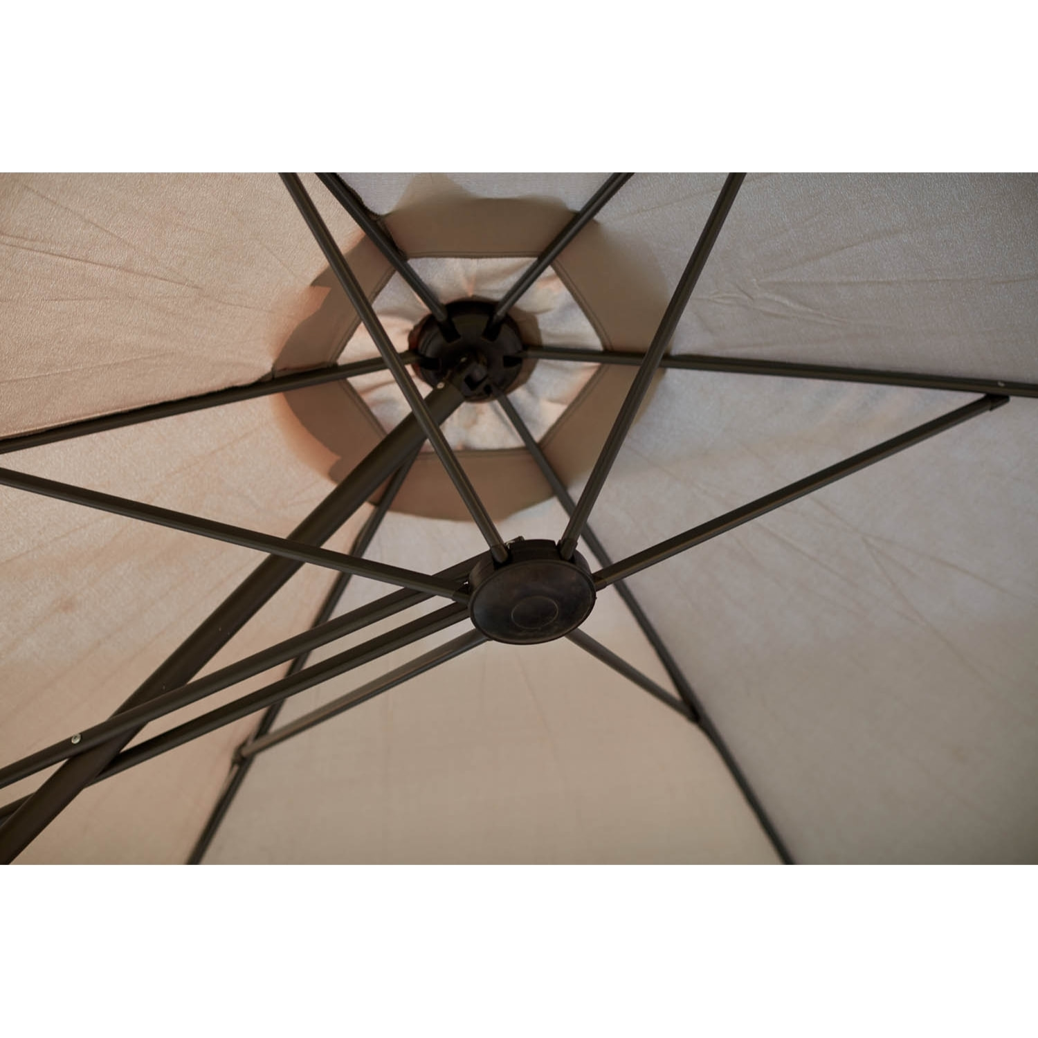 Parasol déporté avec ouverture innovante Ø 3 m gris OITIS