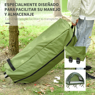 Outsunny Cama Doble de Camping Plegable con Tienda de Campaña Colchón Hinchable