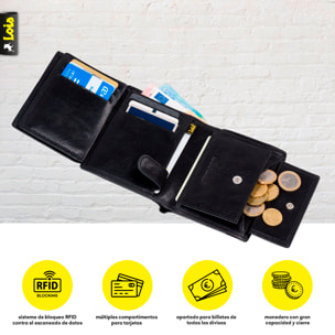 Cartera Hombre Piel Lois Eagle Negro