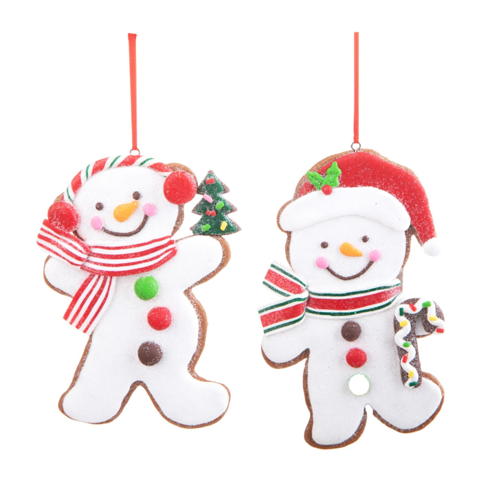 Set Di 2 Snowman - Pezzi 4 - 9,2X13,5X1cm - Colore: Multicolore - Bianchi Dino -