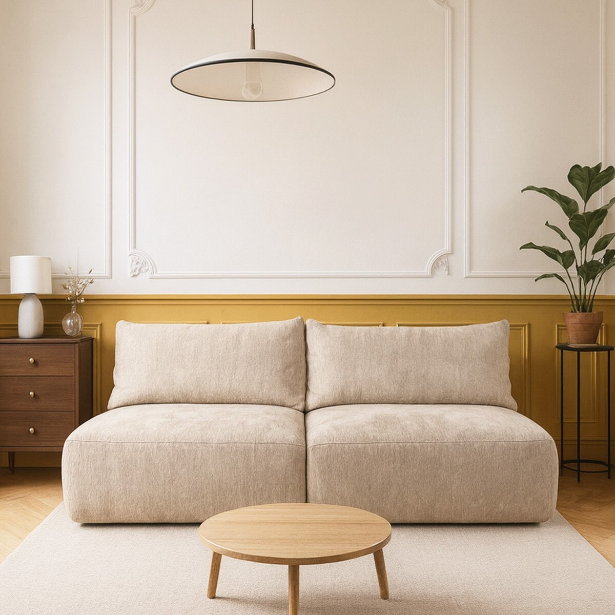 Canapé convertible 3 places en tissu chenille - JASPER