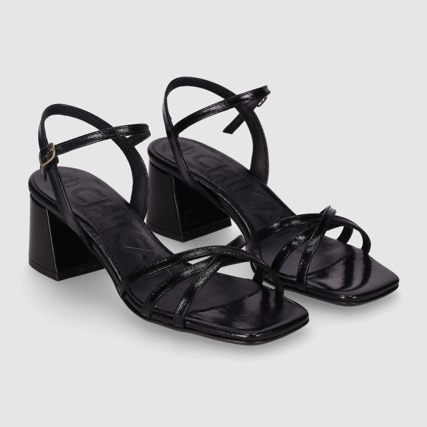 Sandalias - Negro - Tacón: 4 cm
