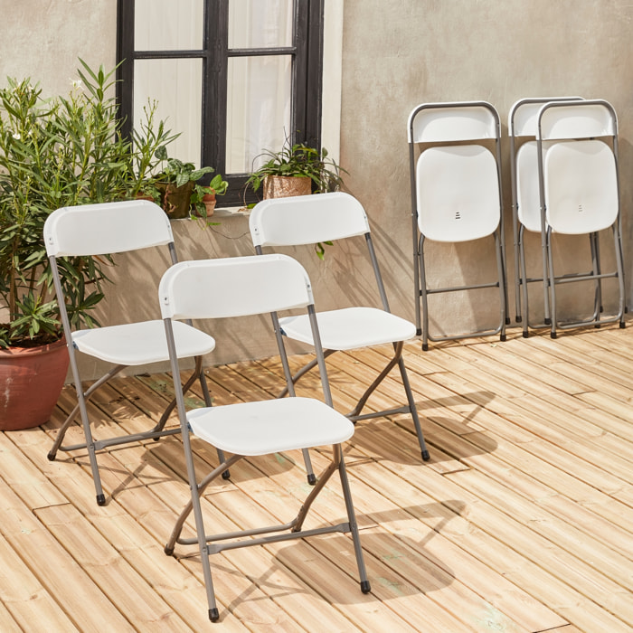 Chaises de réception pliantes – Fiesta – 6 chaises d'appoint en plastique et métal