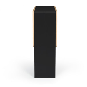 Table à manger carrée dépliable Edi bois et noir
