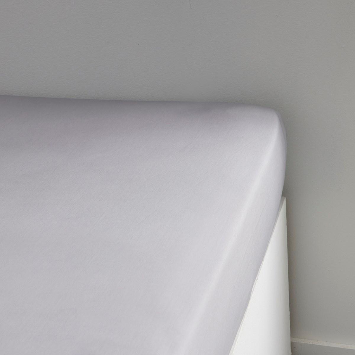 Drap housse grand bonnet pour lit PRESTIGE gris clair