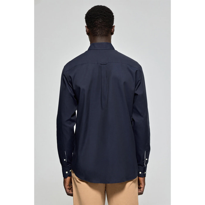 Camicia oxford Rio blu marino con logo Rigby Go ricamato