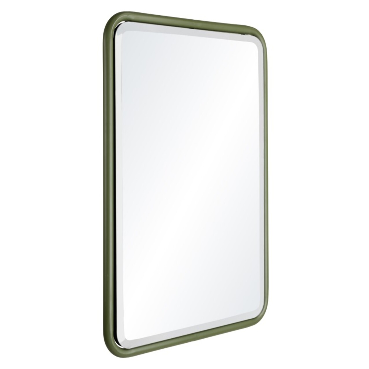 HELENA - Miroir rectangulaire angles arrondis en métal vert