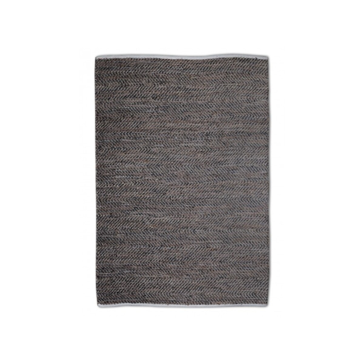 Tapis brun en chanvre et cuir recyclé 120x180cm - STABLES