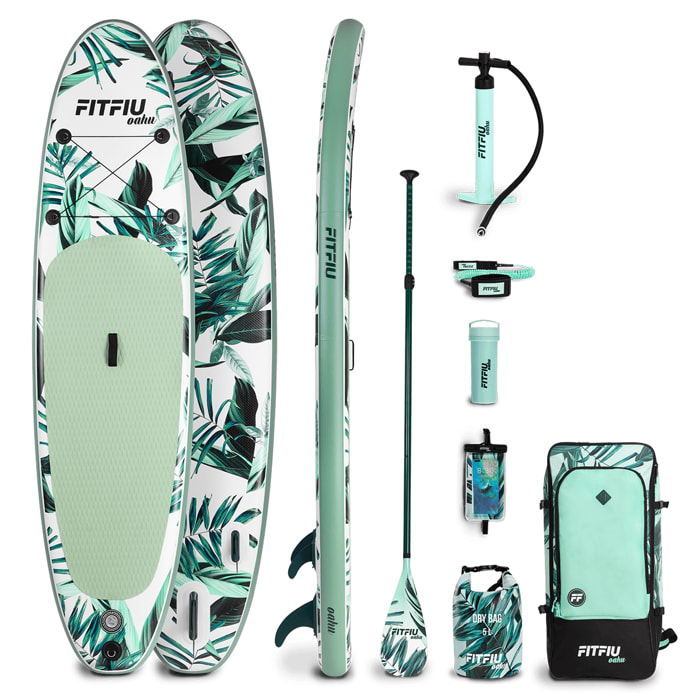 Tabla paddle surf hinchable FITFIU con accesorios y diseño tropical