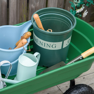 Chariot de Jardin 100L max. 250 Kg 4 roues pneumatiques poignée réglable noir vert