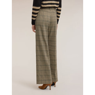 Motivi - Pantaloni palazzo in tinto filo check - Beige
