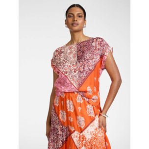 Elena Mirò - Blusa in viscosa stampata - Arancione