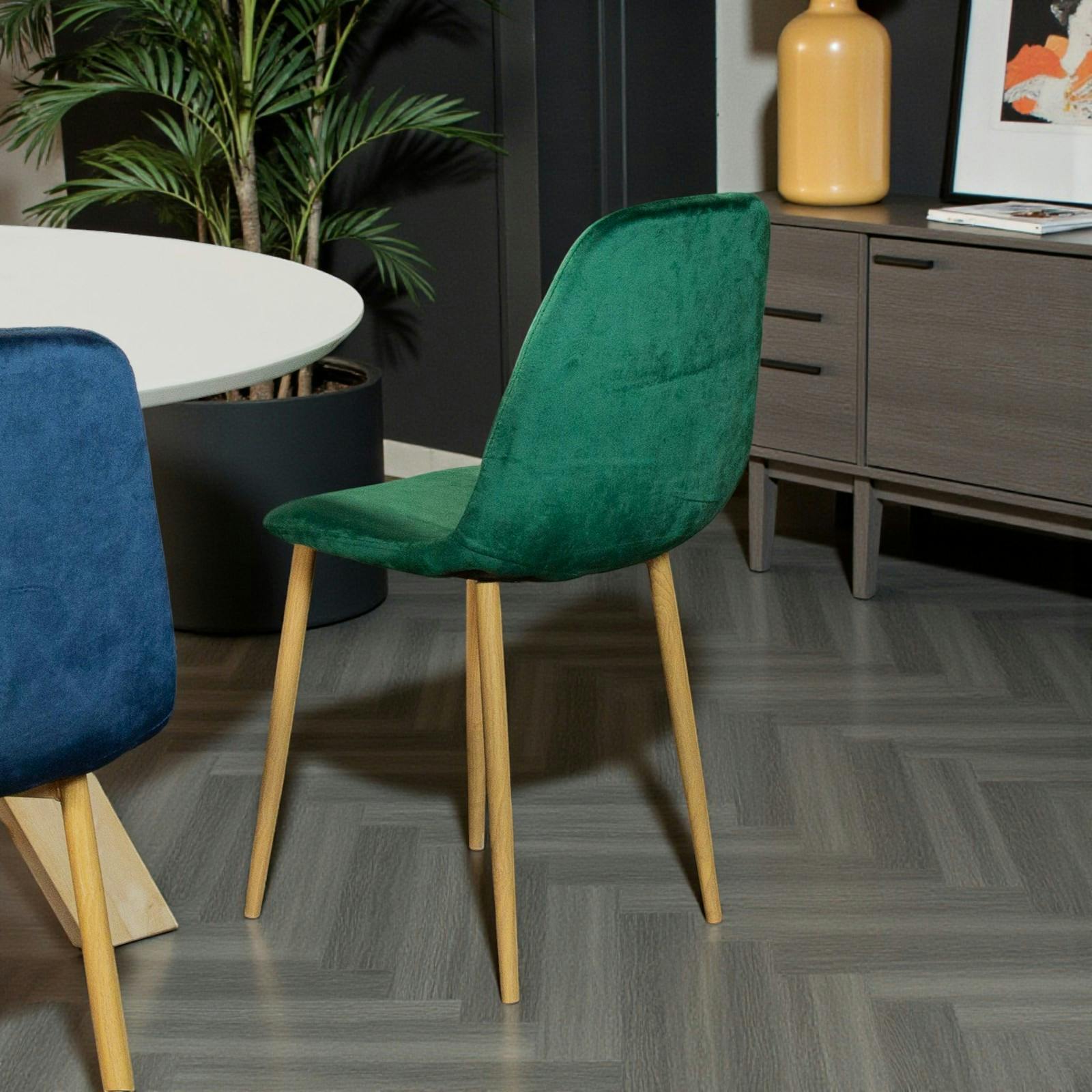 Chaise velours verte (lot de 2) HAWAI
