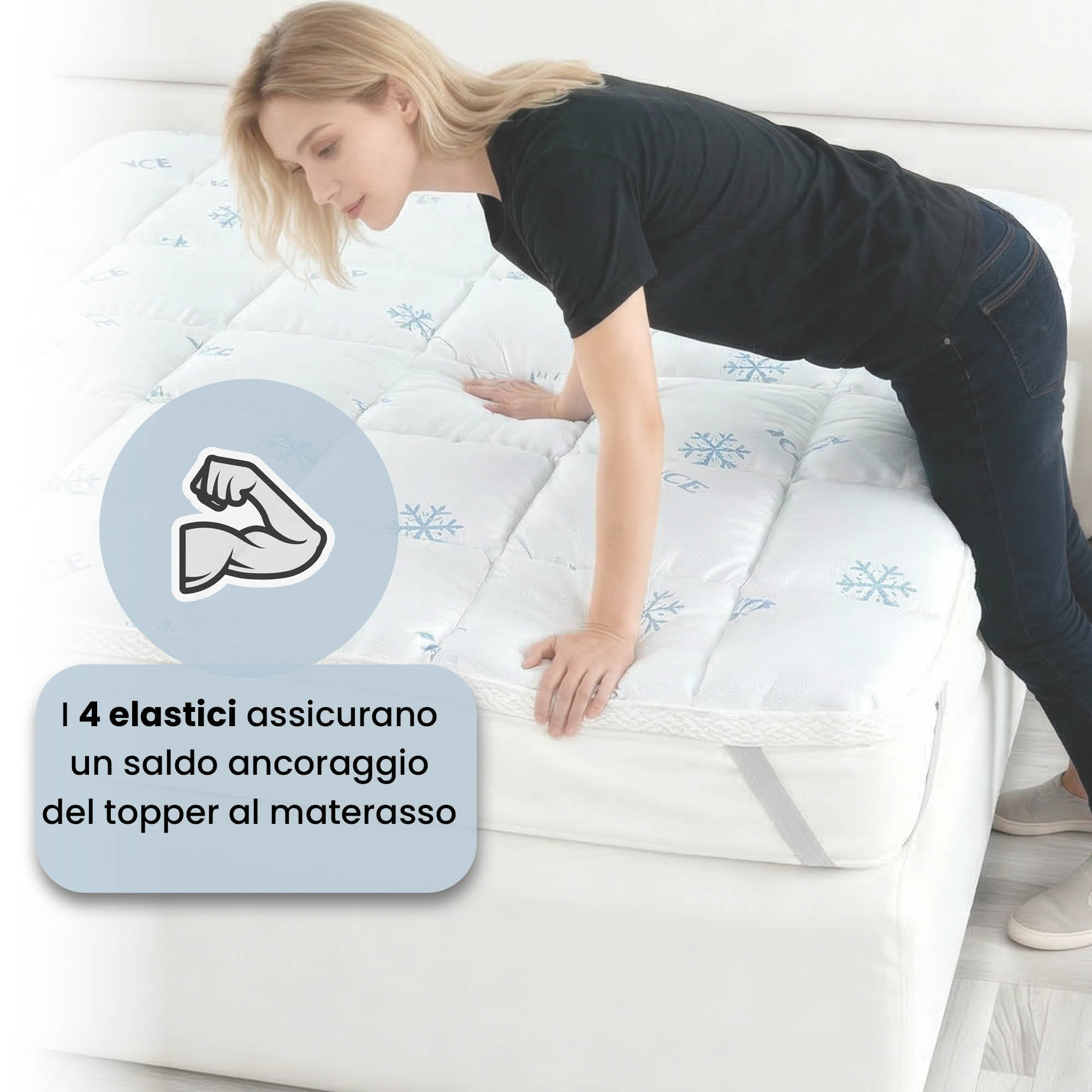 TOPPER ICE REFRIGERANTE Doubleface CON ELASTICI