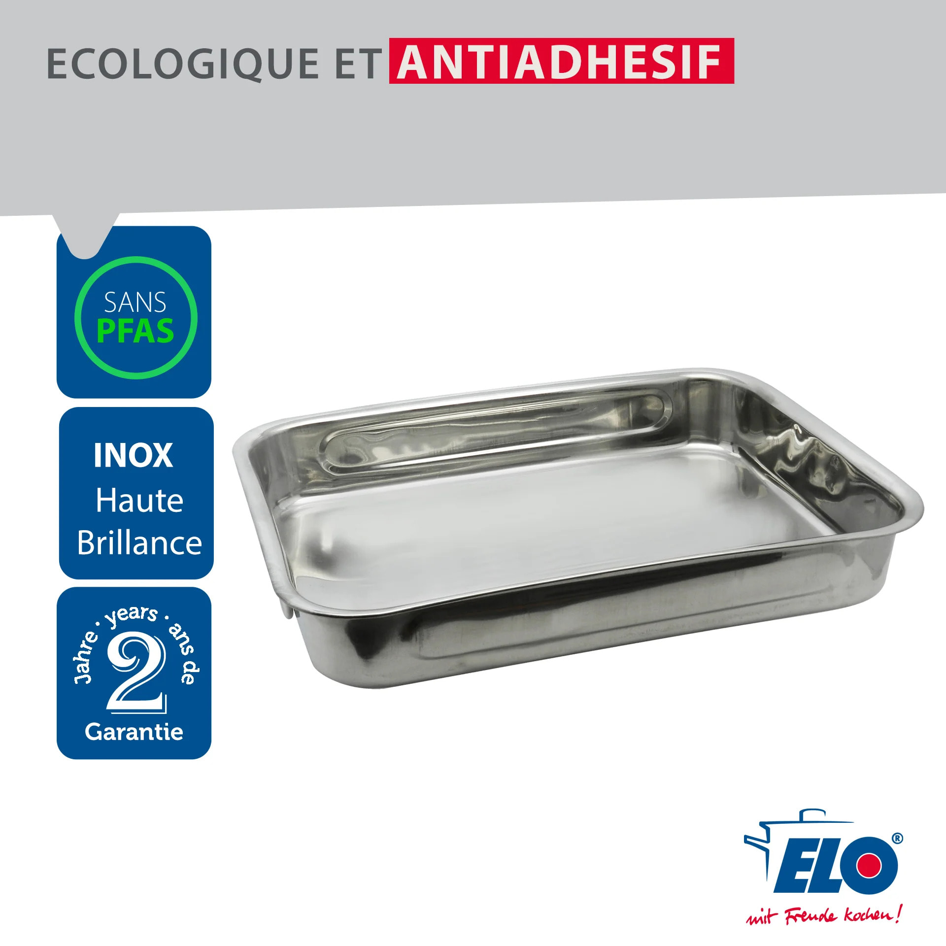 Plat four en inox rectangulaire 27,5 x 20,4 x 6 cm en extérieur Elo Edition Red