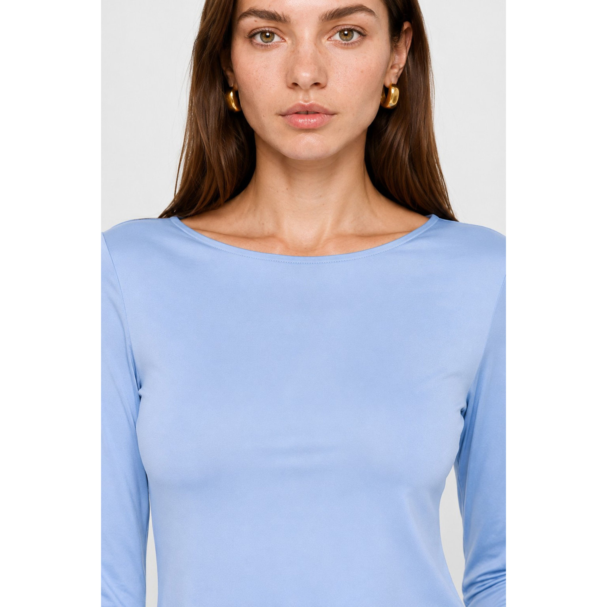 Kocca - T-shirt da donna girocollo elasticizzata a maniche lunghe Donna
