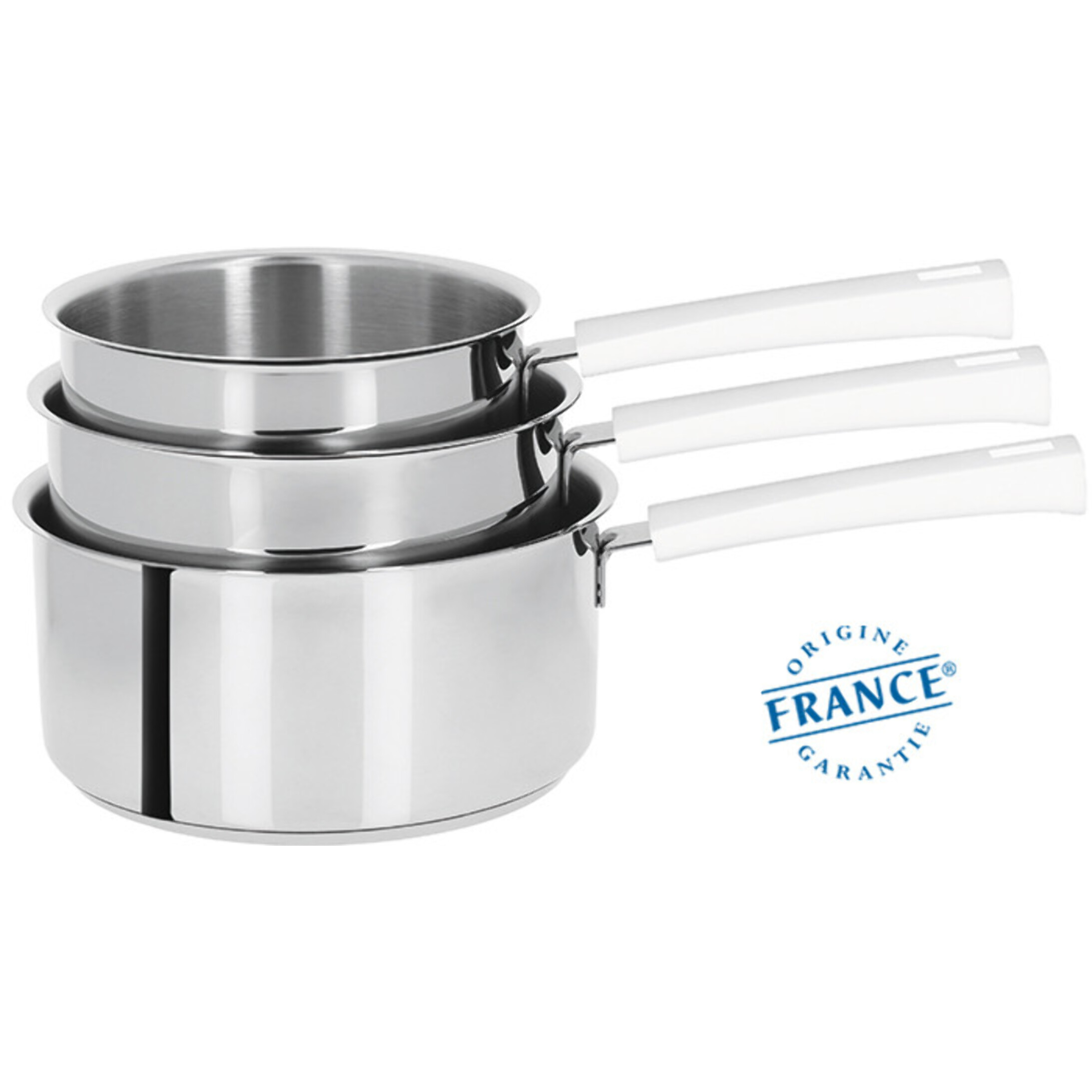 Set de 3 casseroles inox Mutine fixe