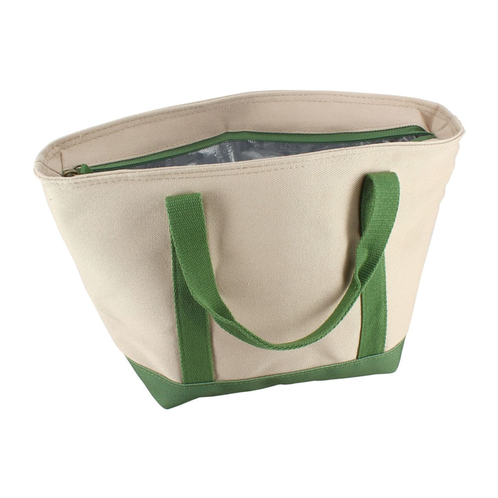 Sac en tissu isotherme beige et olive 7L COLORAMA