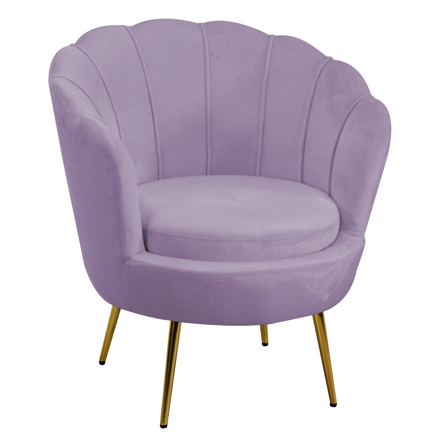 Poltrona Tulipan Vacchetti in velluto viola cm73x72h77