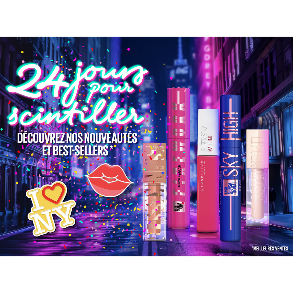 Maybelline New York Calendrier de l'Avent 2024 - 24 Produits Maquillage - Grand Format