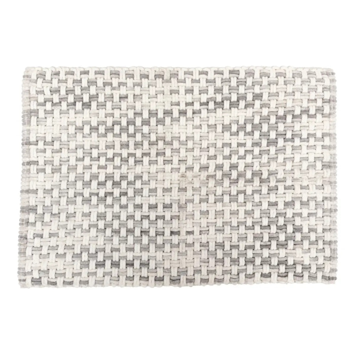 Tapis tressé gris 50x75cm