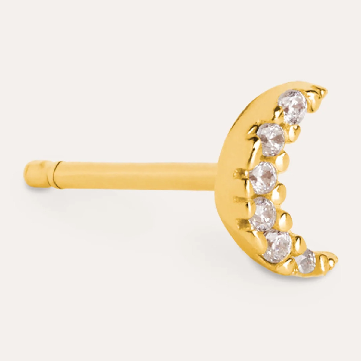 Orecchino Singolo Mini Moon Spark Argento Placcato Oro