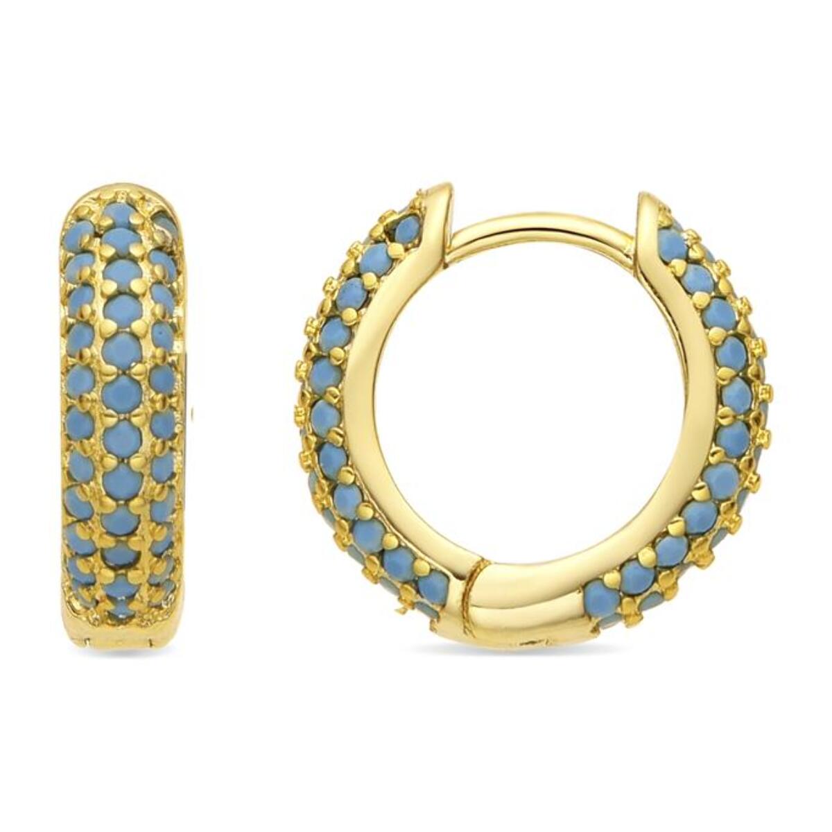 Pendientes acabado oro amarillo de 18k y Turquesa