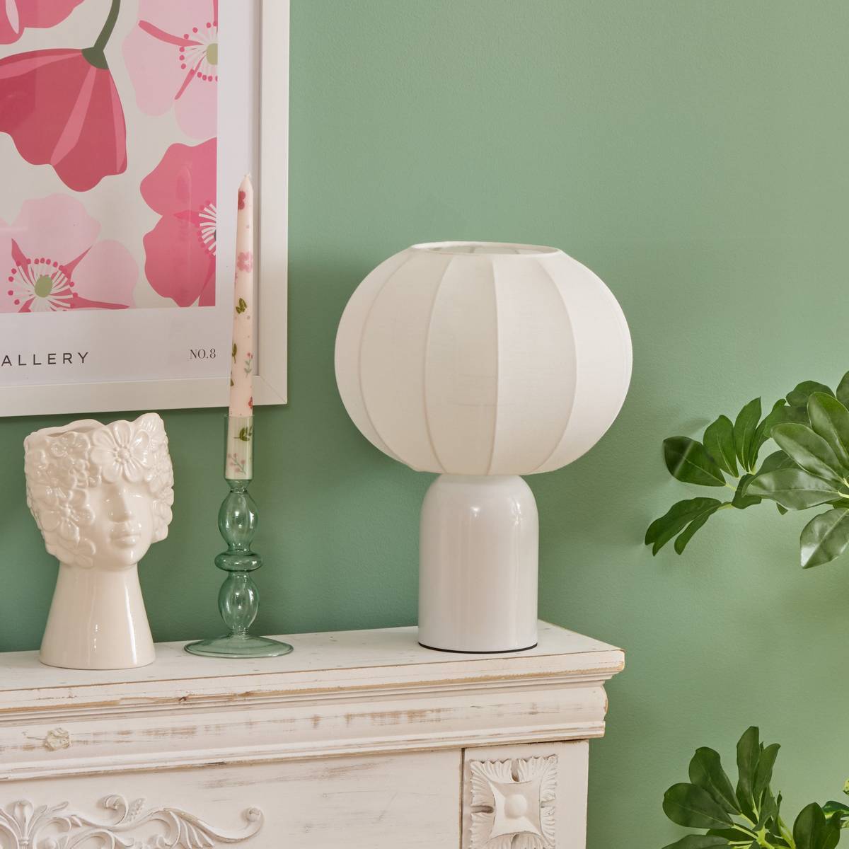 Lampe Tobie H33cm blanc