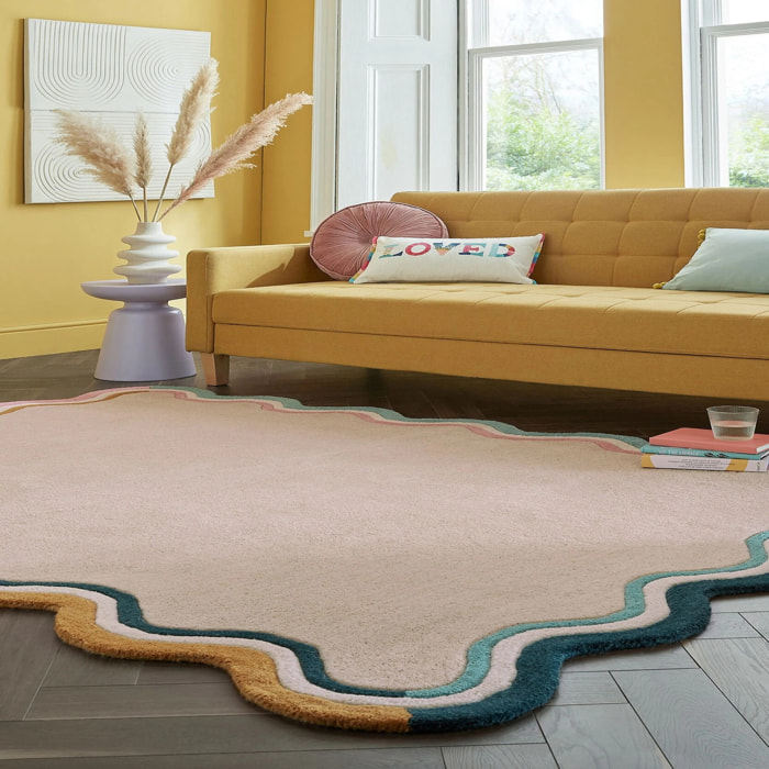 Tapis en laine LEO SCALLOP Multicolore