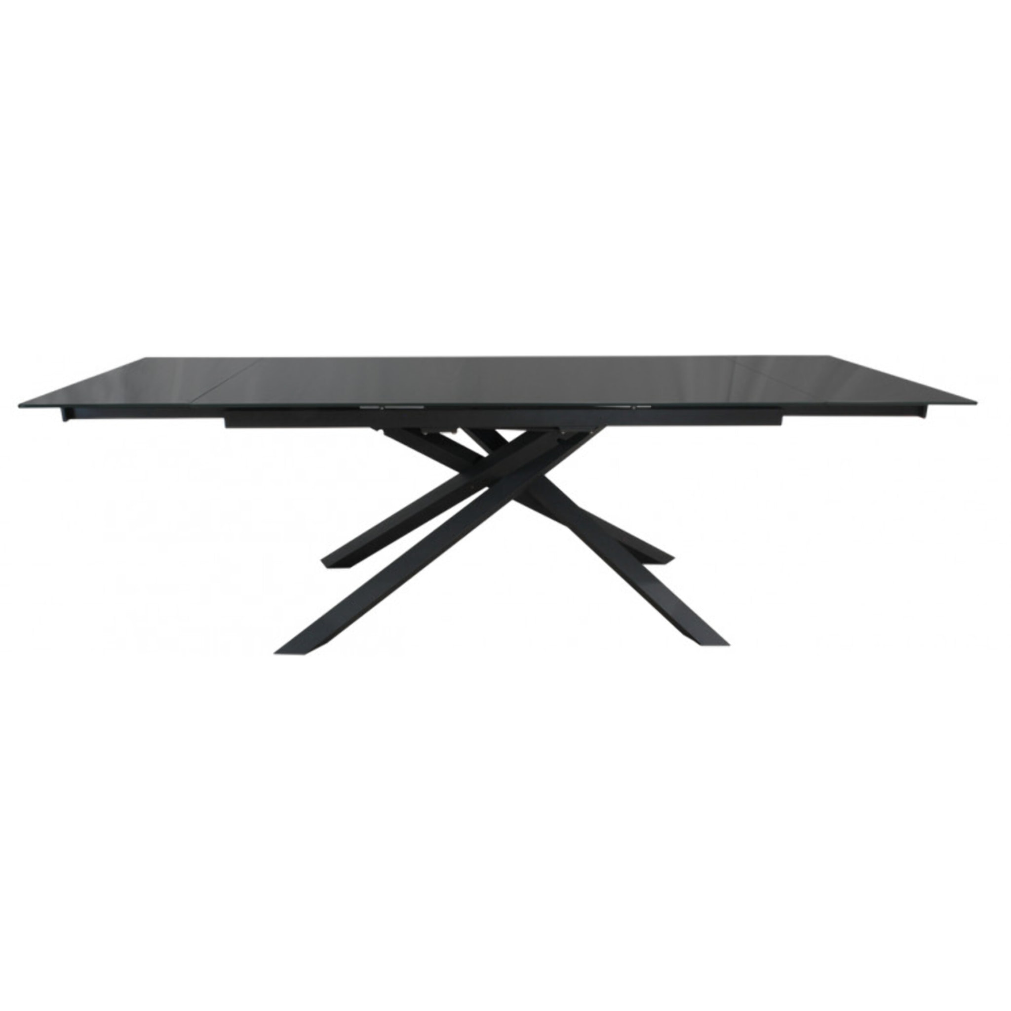 Table extensible plateau en verre gris 160/240 cm - TWIST