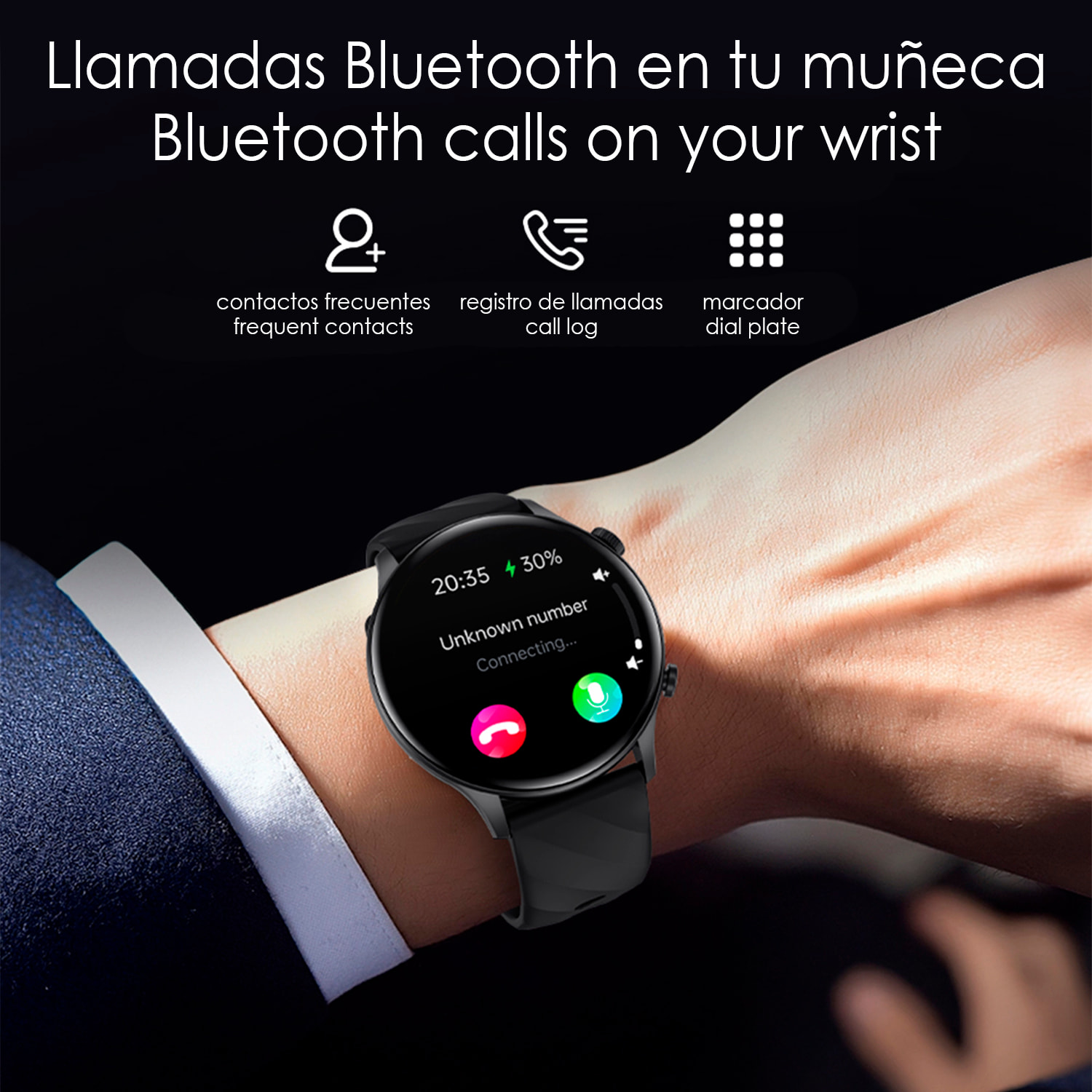 Smartwatch ZW63 con chiamate bluetooth, termometro, glucosio nel sangue e corona multifunzione.