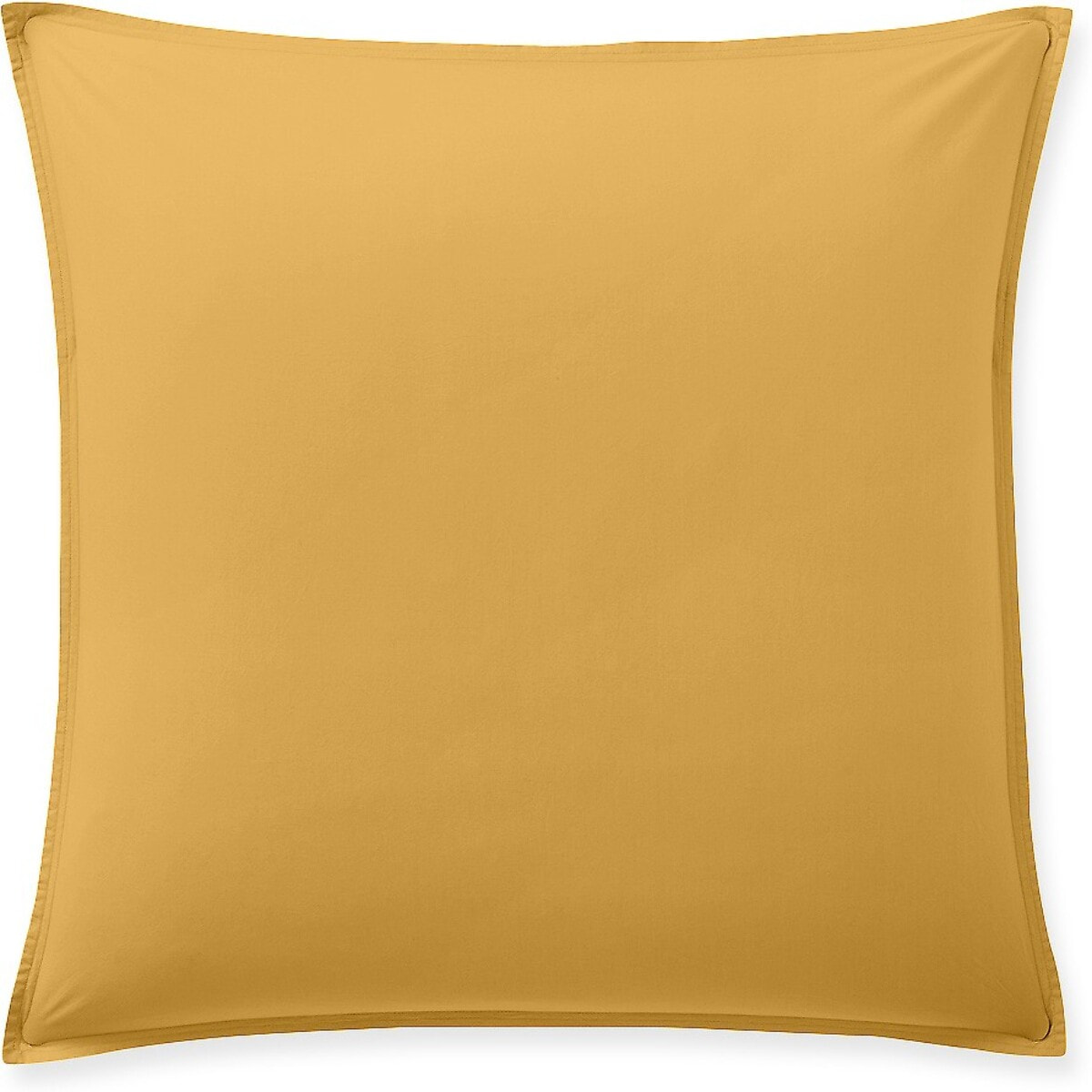 Paire de Taies d'oreiller percale de coton jaune moutarde
