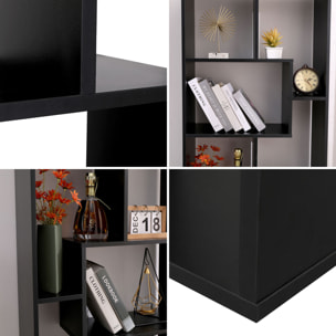 Bibliothèque 8 étagères multiformes noire JANE