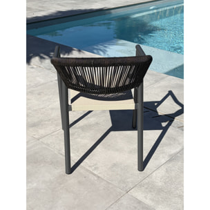 LAMU - Ensemble repas de jardin 8 places en alu - Gris anthracite