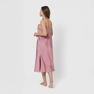 Camisón midi satén malva