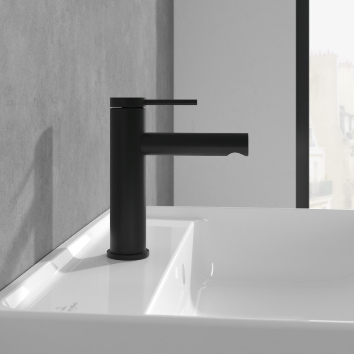 Mitigeur lavabo Loop & Friends sans tirette Noir mat