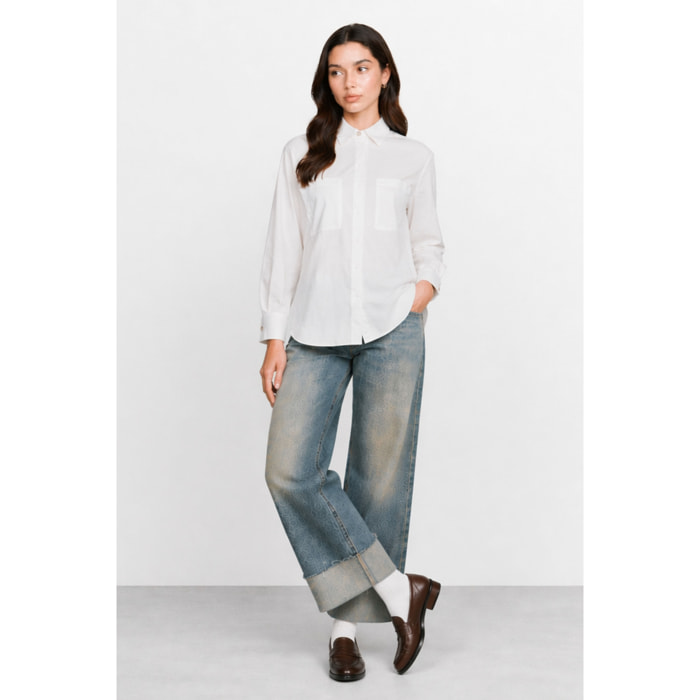 Kocca - Camicia da donna in cotone con taschini e maniche lunghe Donna