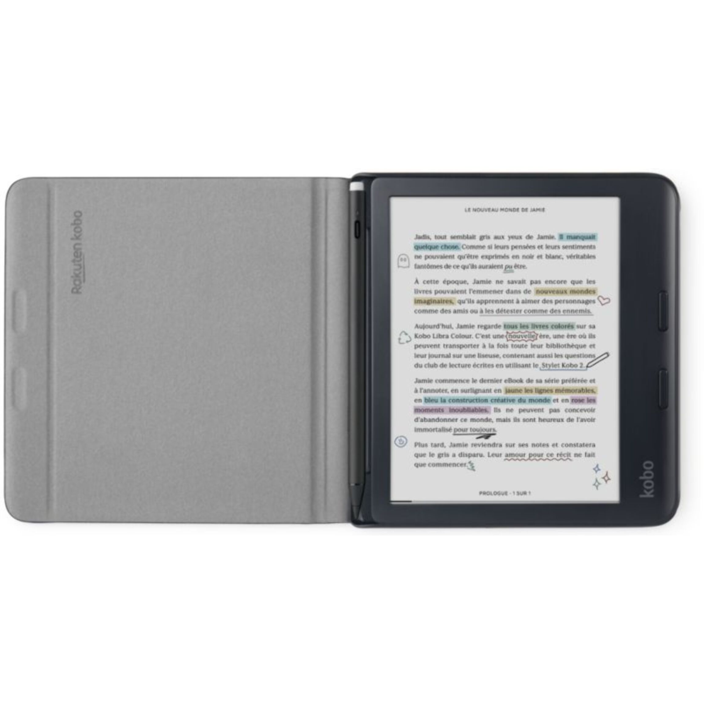 Protection KOBO Libra Colour Cover Notebook Noir