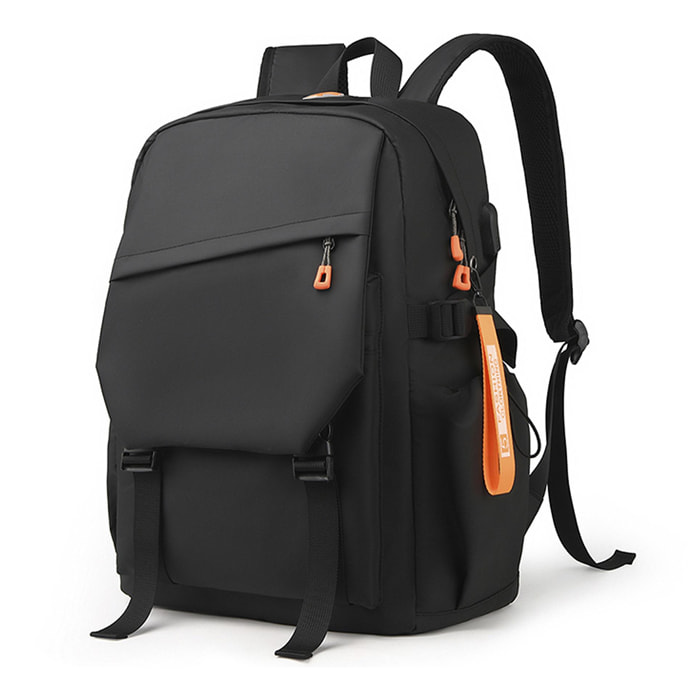 DAM Mochila para Laptop con interfaz de carga USB. 30x15x44 Cm. Color: Negro