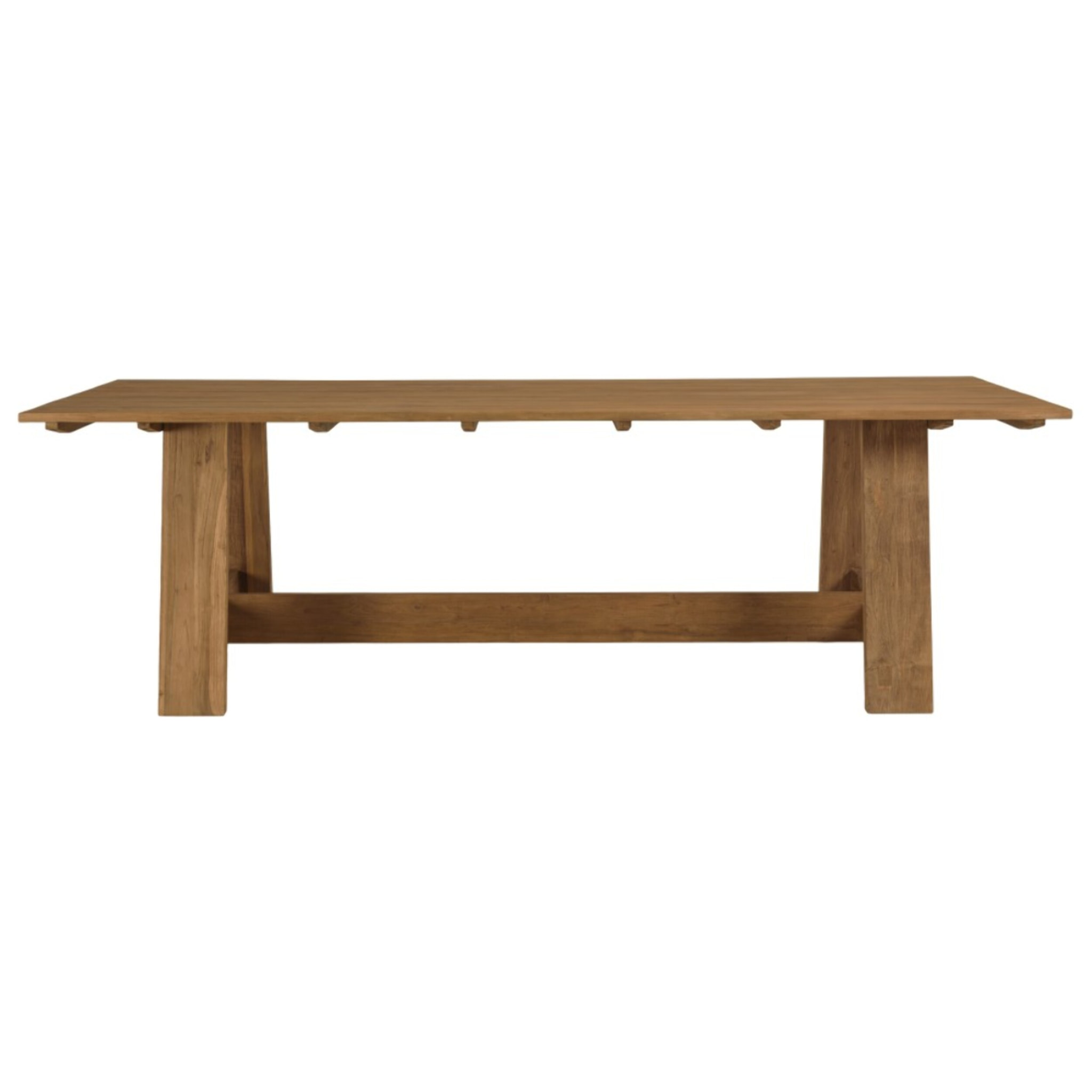 COLINE - Table à manger de jardin 250x100cm en bois de teck recyclé